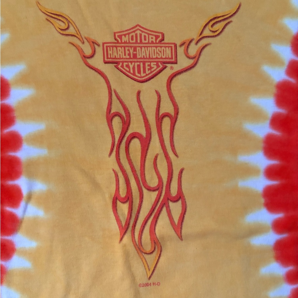 Harley-Davidson Tie Dye Graphic Tee 2004 Rossiter’s Sarasota Florida Women’s S/M - Picture 6 of 11
